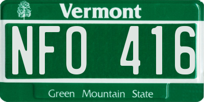VT license plate NFO416
