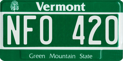 VT license plate NFO420
