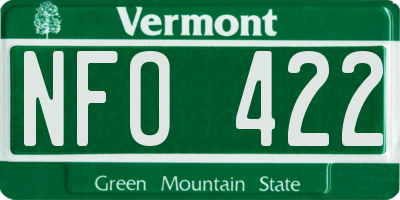 VT license plate NFO422