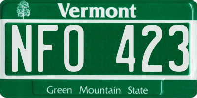 VT license plate NFO423