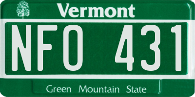 VT license plate NFO431