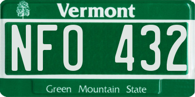 VT license plate NFO432