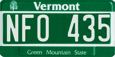 VT license plate NFO435