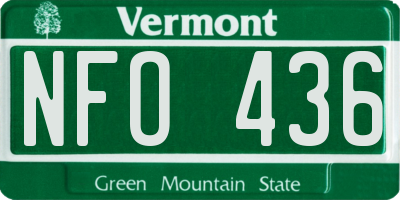 VT license plate NFO436