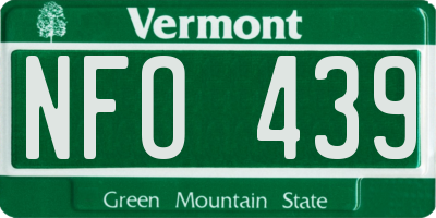 VT license plate NFO439