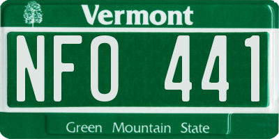 VT license plate NFO441