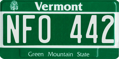 VT license plate NFO442