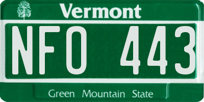 VT license plate NFO443