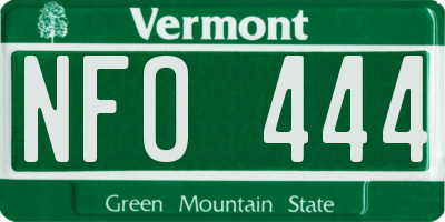 VT license plate NFO444