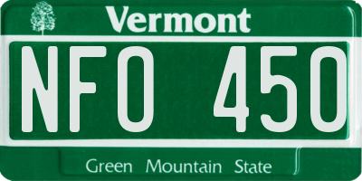 VT license plate NFO450
