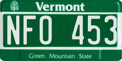 VT license plate NFO453