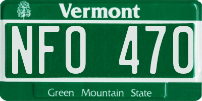VT license plate NFO470