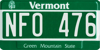 VT license plate NFO476