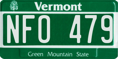 VT license plate NFO479