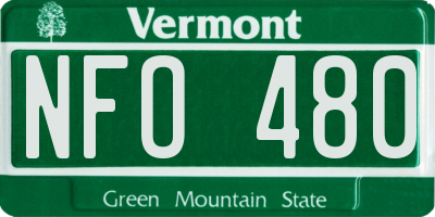 VT license plate NFO480
