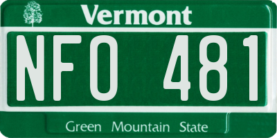 VT license plate NFO481