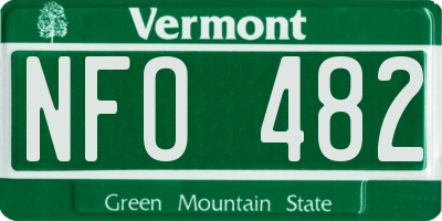 VT license plate NFO482