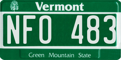 VT license plate NFO483