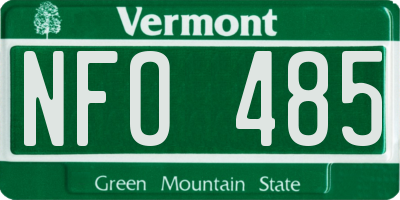 VT license plate NFO485