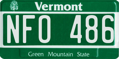 VT license plate NFO486