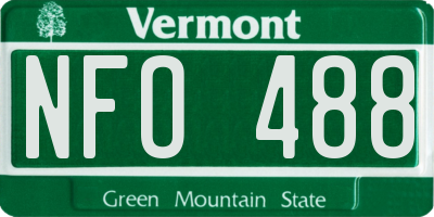 VT license plate NFO488