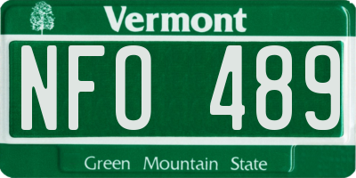 VT license plate NFO489