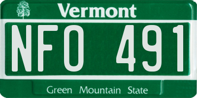 VT license plate NFO491