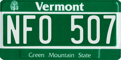 VT license plate NFO507