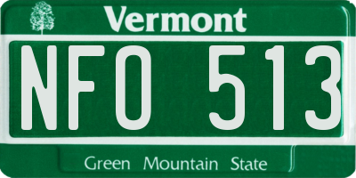 VT license plate NFO513