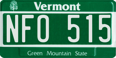VT license plate NFO515