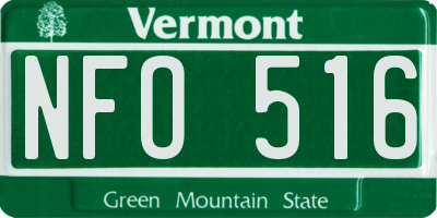 VT license plate NFO516