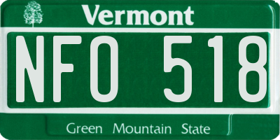VT license plate NFO518