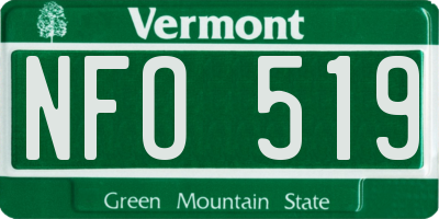 VT license plate NFO519