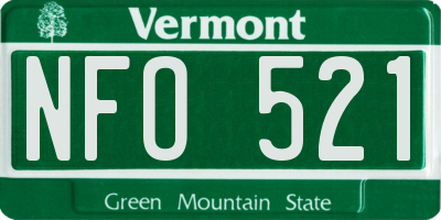 VT license plate NFO521