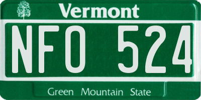 VT license plate NFO524