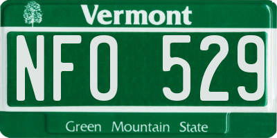 VT license plate NFO529