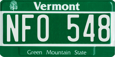 VT license plate NFO548