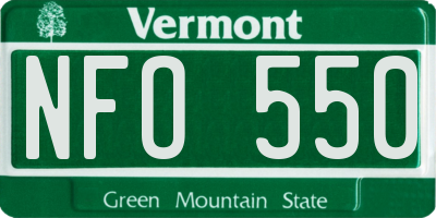 VT license plate NFO550
