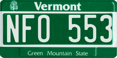 VT license plate NFO553