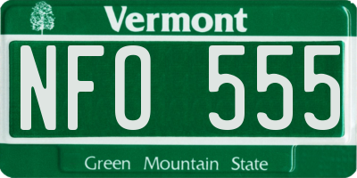 VT license plate NFO555