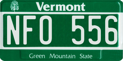 VT license plate NFO556