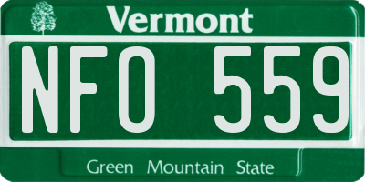 VT license plate NFO559