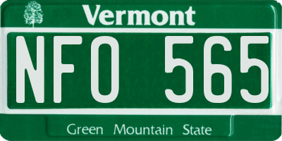 VT license plate NFO565