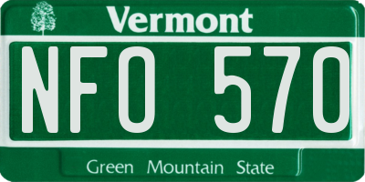 VT license plate NFO570