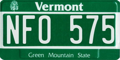 VT license plate NFO575
