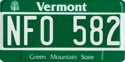 VT license plate NFO582