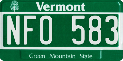 VT license plate NFO583