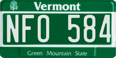VT license plate NFO584