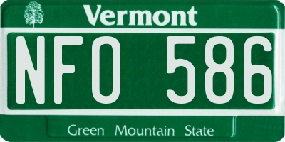 VT license plate NFO586
