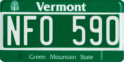 VT license plate NFO590